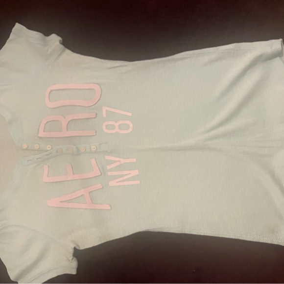 Aeropostale aqua Tee with white Graphic - Picture 1 of 3